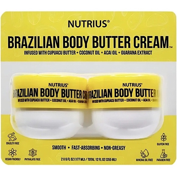 Nutrius Brazilian Body Butter Cream Pack of 2 Hand & Body Cream New NIP NWT - Picture 1 of 10